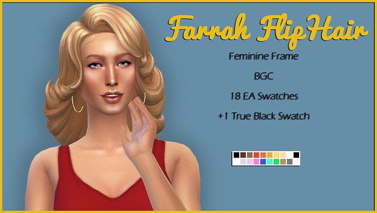 Farrah Flip Hair 1970s Style - TS4 CC