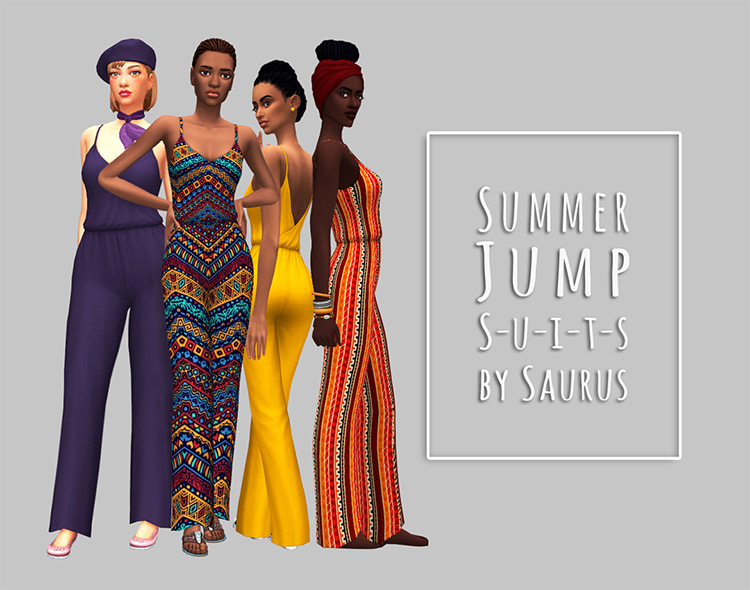 Summer 70s Jumpsuit Collection for Sims 4