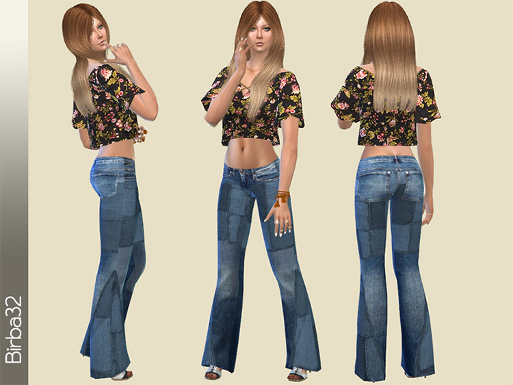 1970s Hippie Jeans Sims 4 CC
