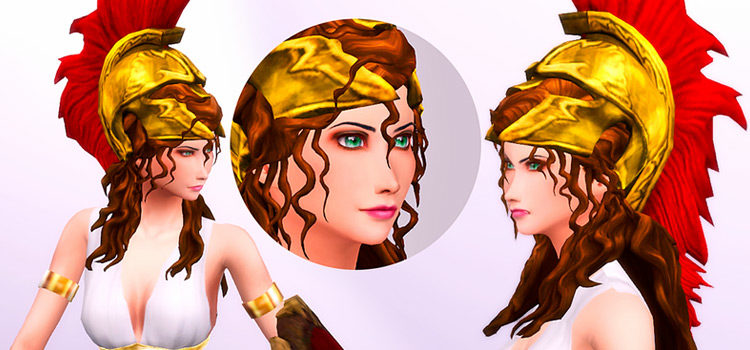 Athena Ancient Greek Hair CC for Sims 4