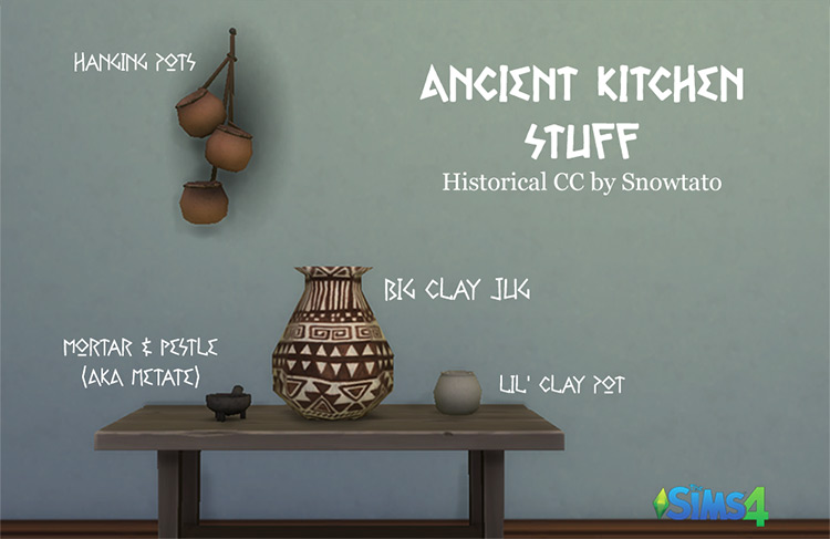Ancient Kitchen Stuff Sims 4 CC