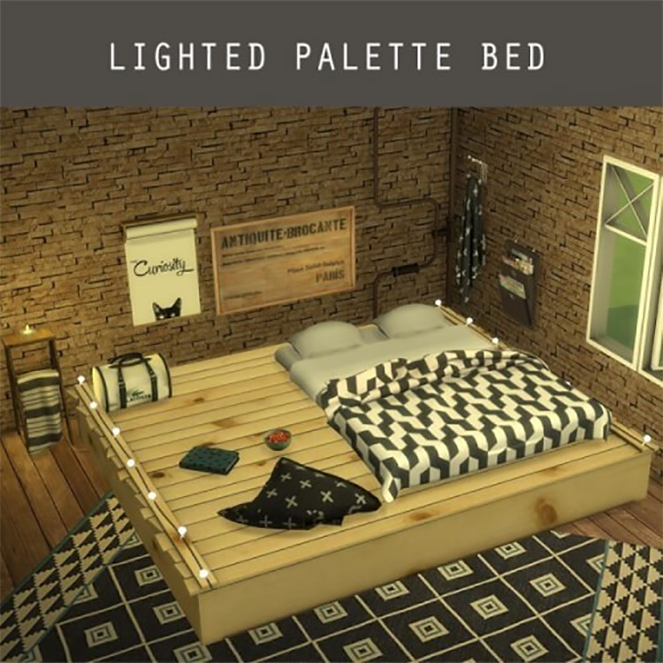Lighted Palette Bed Sims 4 CC