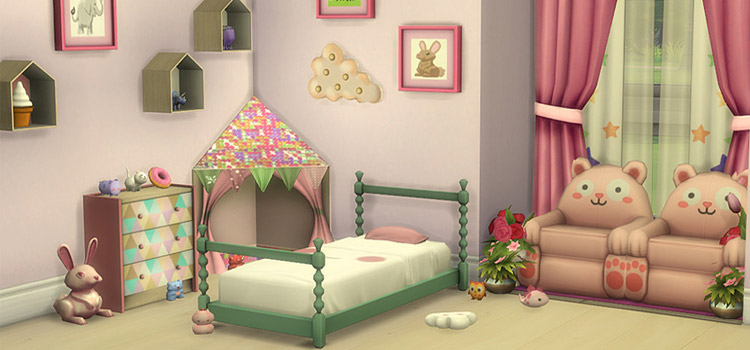 Rose Toddler Bedroom Design for TS4