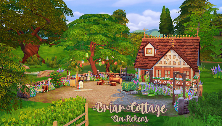 Briar Cottage Lot for Sims 4