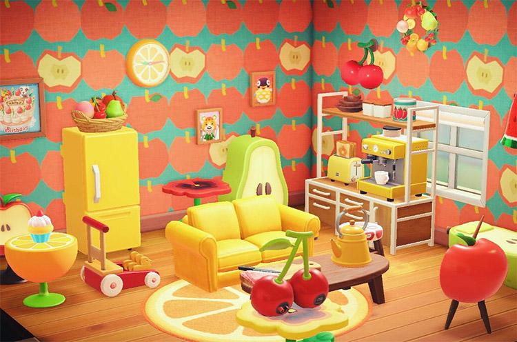 Fruity living room home interior in New Horizons