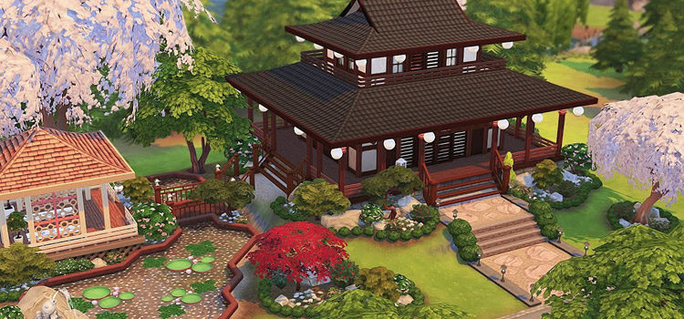 Japanese-style house design in The Sims 4