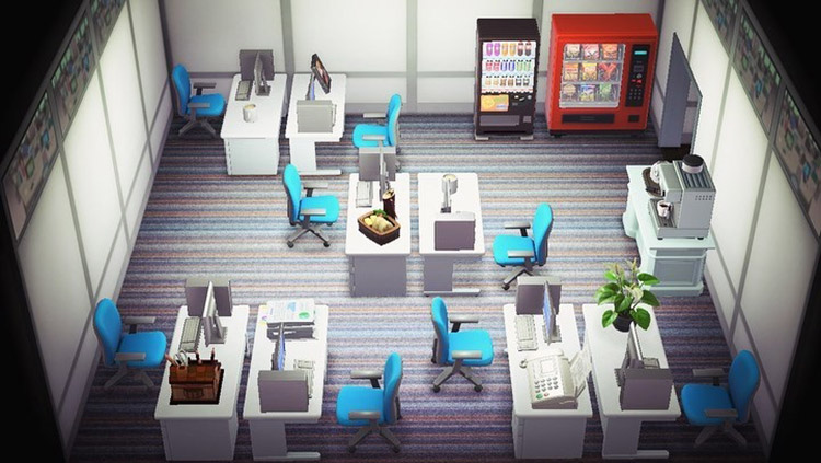 Traditional office space room in ACNH