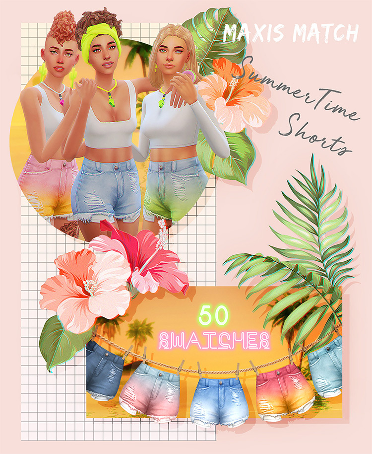 Summertime Shorts / Sims 4 CC