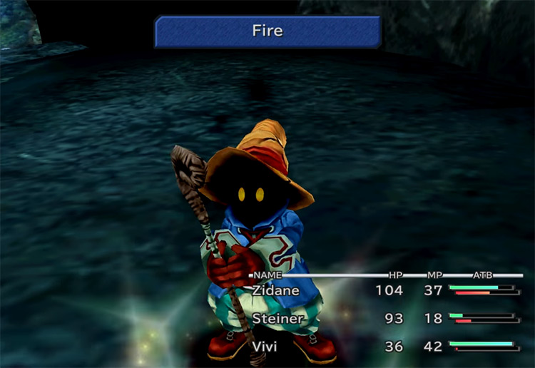 FF9 Vivi using Fire ability screenshot