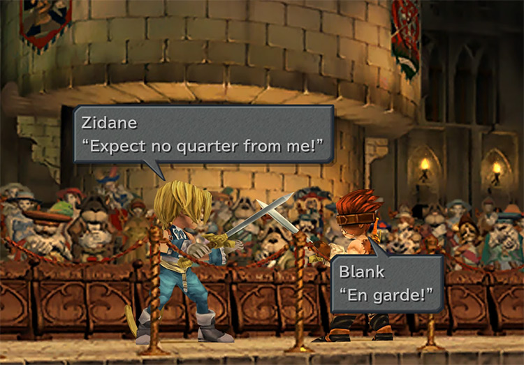FFIX Zidane and Blank stage a fight