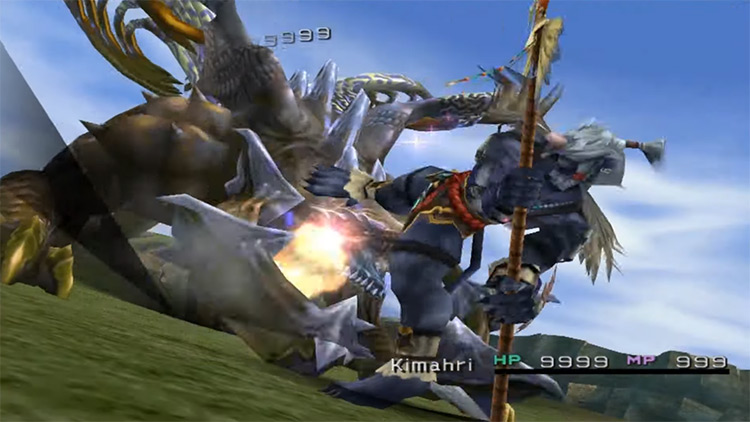 Kimahri's Thrust Kick Overdrive in Final Fantasy X