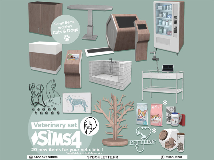 Veterinary Vet Clinic CC Sims 4 by syboulette TS4 CC