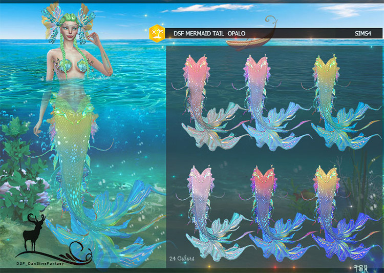 DSF Mermaid Tail Opalo by DanSimsFantasy / Sims 4 CC