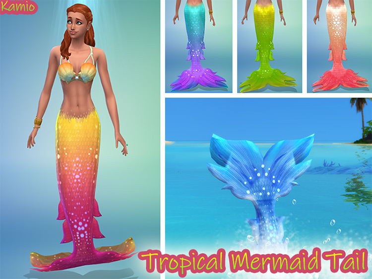 Tropical Island Living Mermaid Tail Recolor by Radea / Sims 4 CC