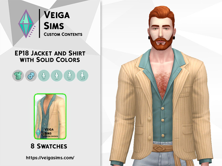 SP18 Jacket and Shirt Solid Recolors / Sims 4 CC