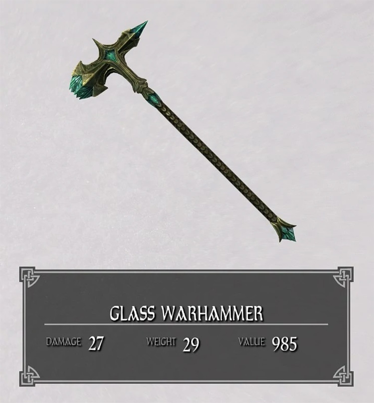 Glass Warhammer in Skyrim