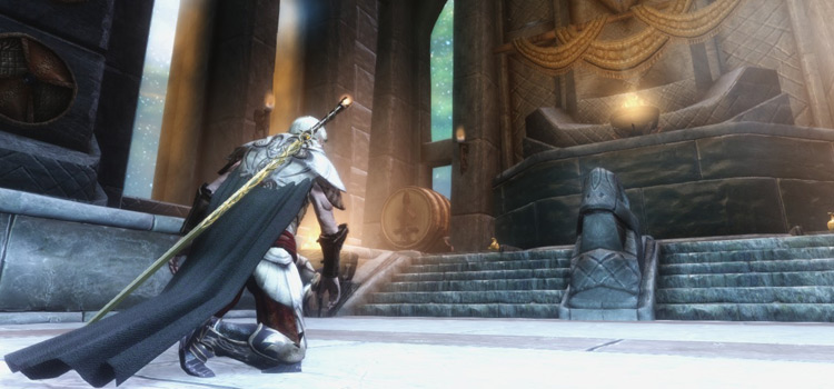 Skyrim warrior kneeling HD screenshot
