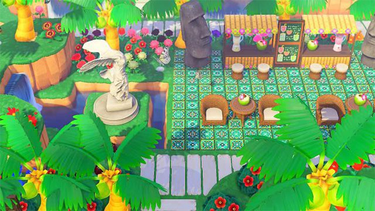 Updated green tiki bar area in ACNH