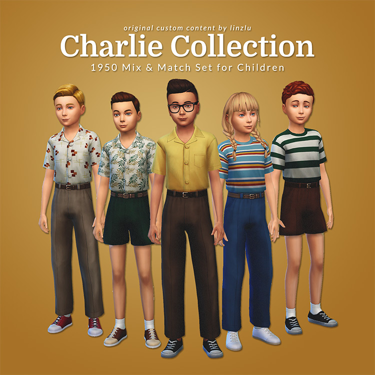 Charlie Collection - ‘50s Mix & Match Set For Children TS4 CC