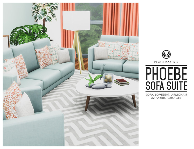Phoebe Sofa Suite Sims 4 CC