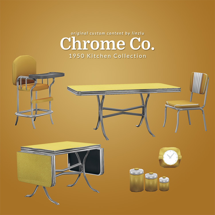 Chrome Co. 1950 Kitchen Collection for Sims 4