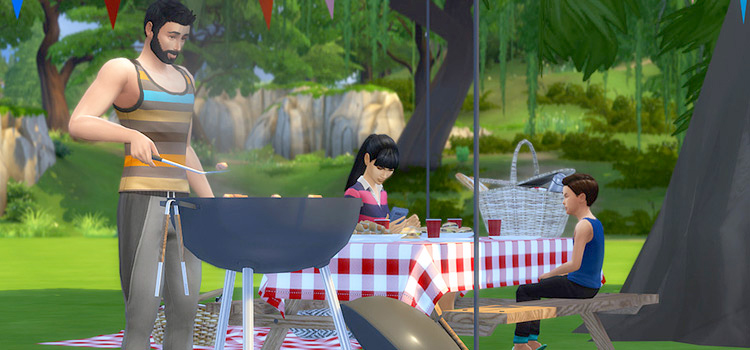 Sims 4 grilling picnic CC screenshot