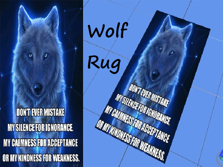 Custom Wolf Face Rug in The Sims 4