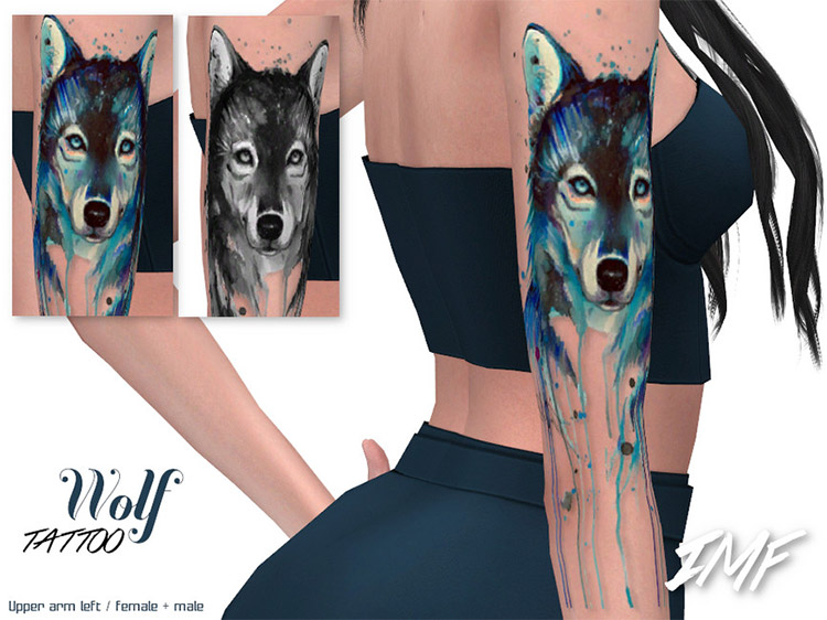 Wolf Tattoo on Arm / Sims 4 CC