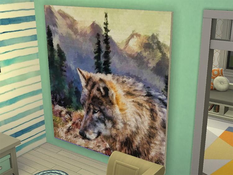 Wolf Painting CC for The Sims 4