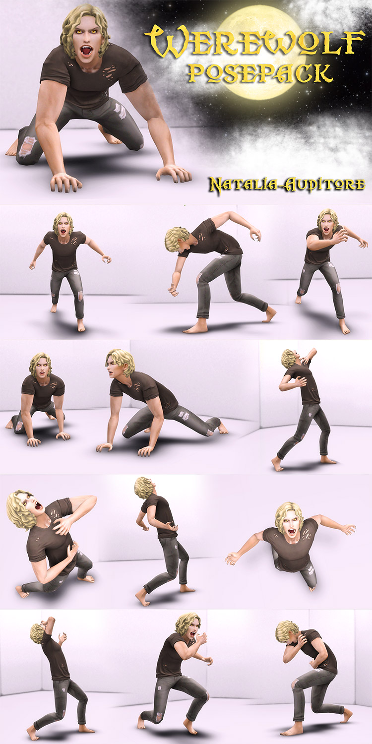 Werewolf Pose Pack for The Sims 4