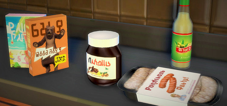 Sims 4 Food Clutter with Nutella and Cereal