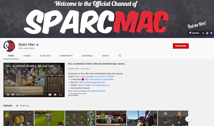 Sparc Mac YouTube Channel Screenshot