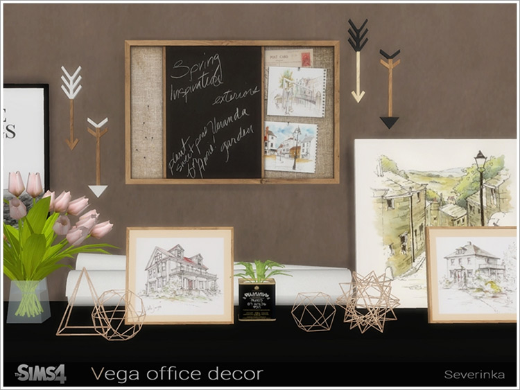 Vega Office Décor Scandinavian CC for The Sims 4