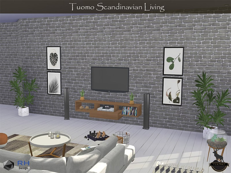 Tuomo Scandinavian Living Set / Sims 4 CC