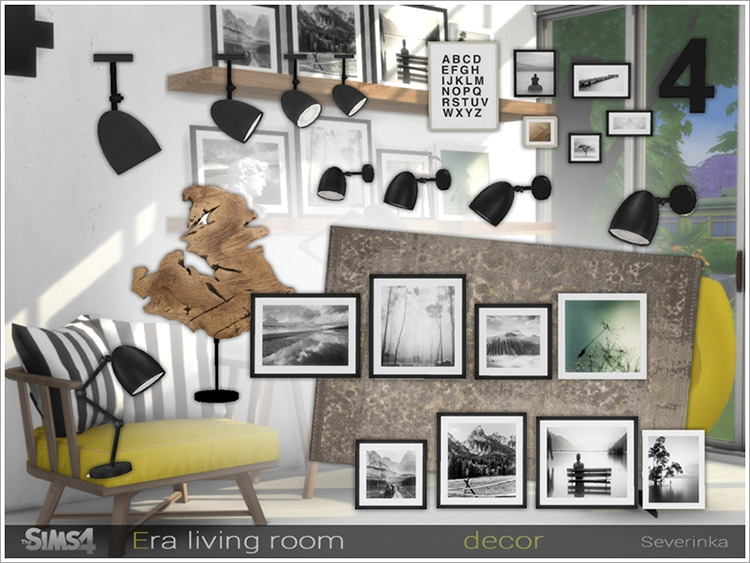 Era Livingroom Décor CC for The Sims 4