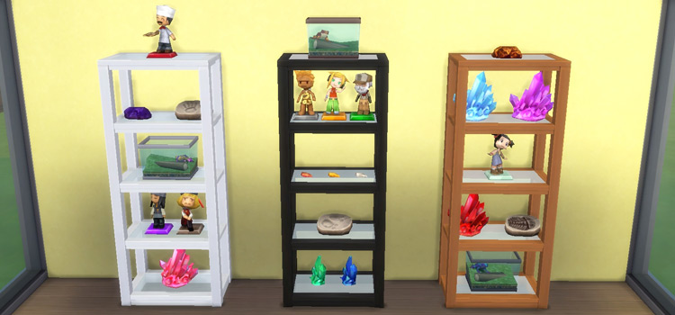Grand designs collectible shelves CC for The Sims 4