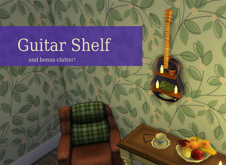 Upcycled Old Guitar Shelf for Sims 4