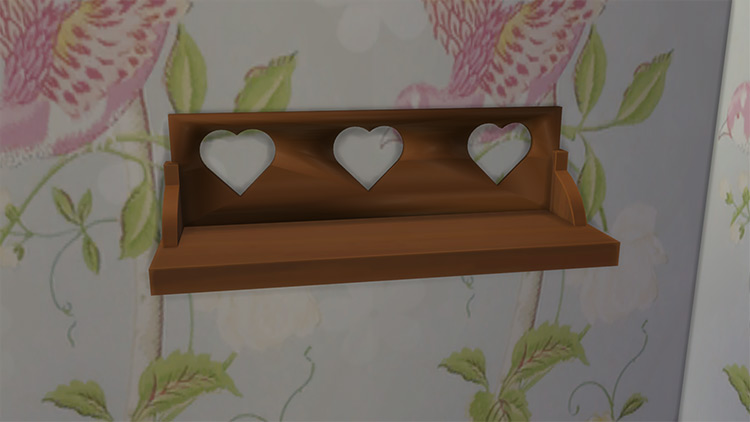 Shabby Chic Wood Shelf Sims 4 CC
