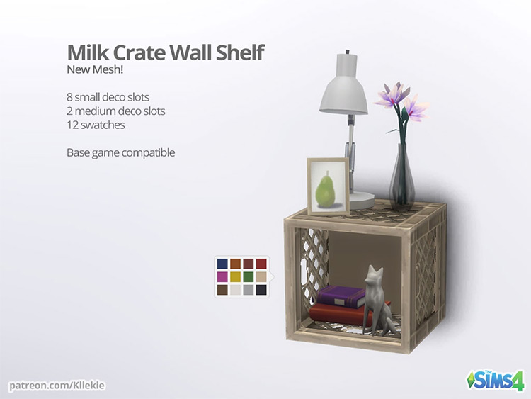 Milk Crate Wall Shelf for Sims 4