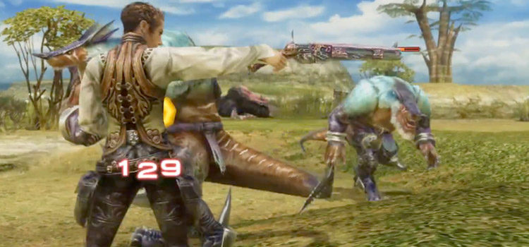 Balthier Machinist Shooting Gun in Final Fantasy XII TZA