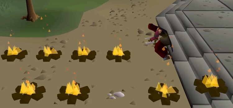 OSRS Lighting Fires with Firemaking Skill
