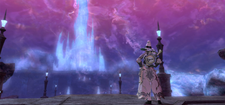 Crystal Tower seen from Mor Dhona / FFXIV Screenshot