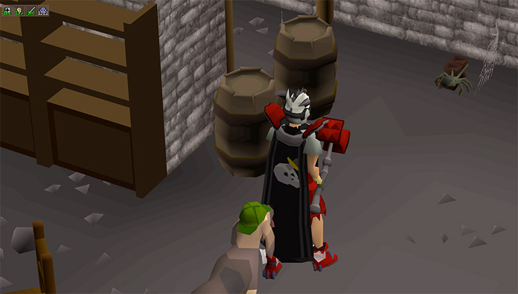 Untrimmed slayer cape with bloodhound pet in OSRS