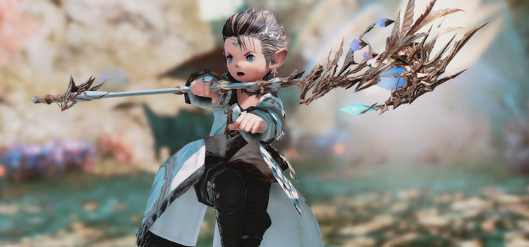 Lalafell White Mage Glamour Pose in FFXIV