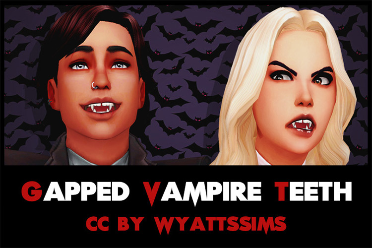 Gapped Vampire Teeth / Sims 4 CC
