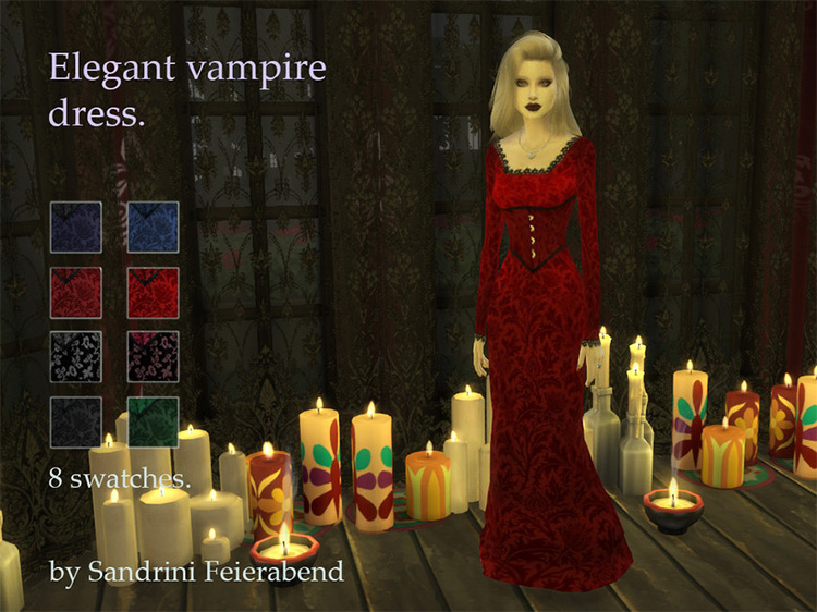 Elegant Vampire Dress / Sims 4 CC