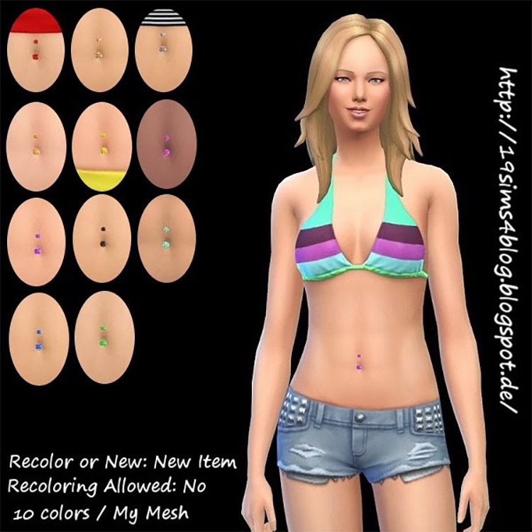 Belly Piercing Set #1 / Sims 4 CC