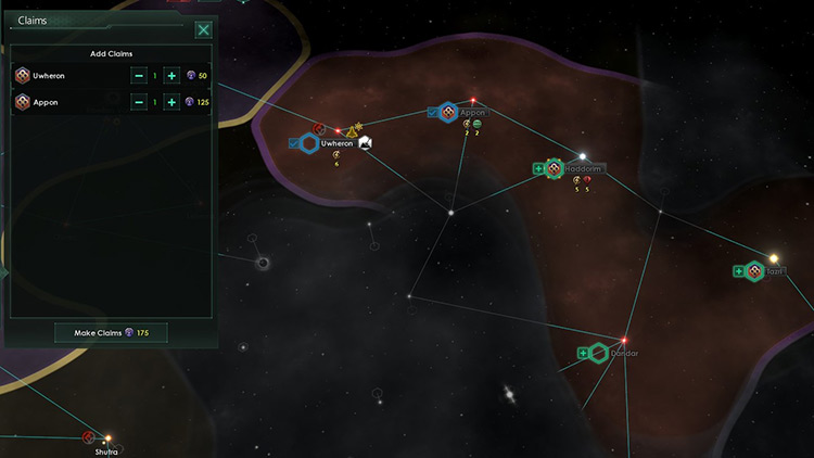 Claiming a rival empire’s star systems / Stellaris