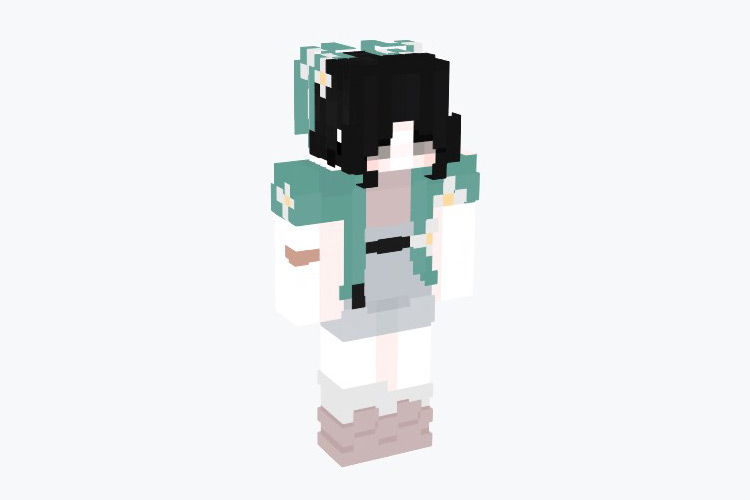 Green Bunny Ears Skin For Minecraft