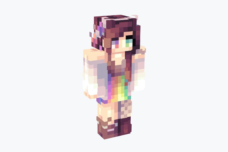 Summer Rainbow (Girl) Skin For Minecraft
